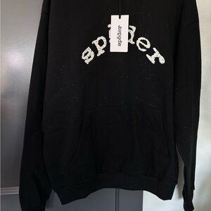 Black Crewneck Pullover Sweatshirt with Text Logo